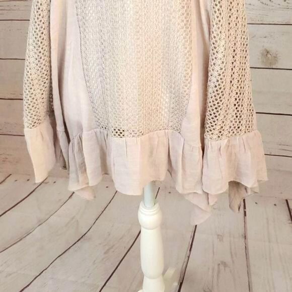 Entro, Open Knit Ruffle Hem Tank, Small - Picture 4 of 7